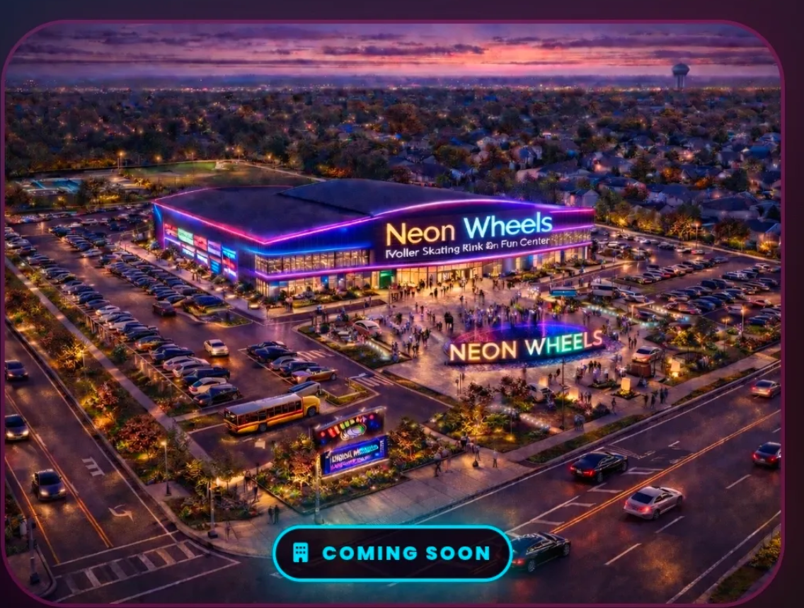Facility Vision — bold rendering of the future Neon Wheels regional destination
