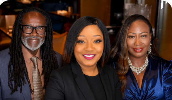 The Neon Wheels leadership team — Edward Houston, Barbara Washington-Houston, and Sybria Davis