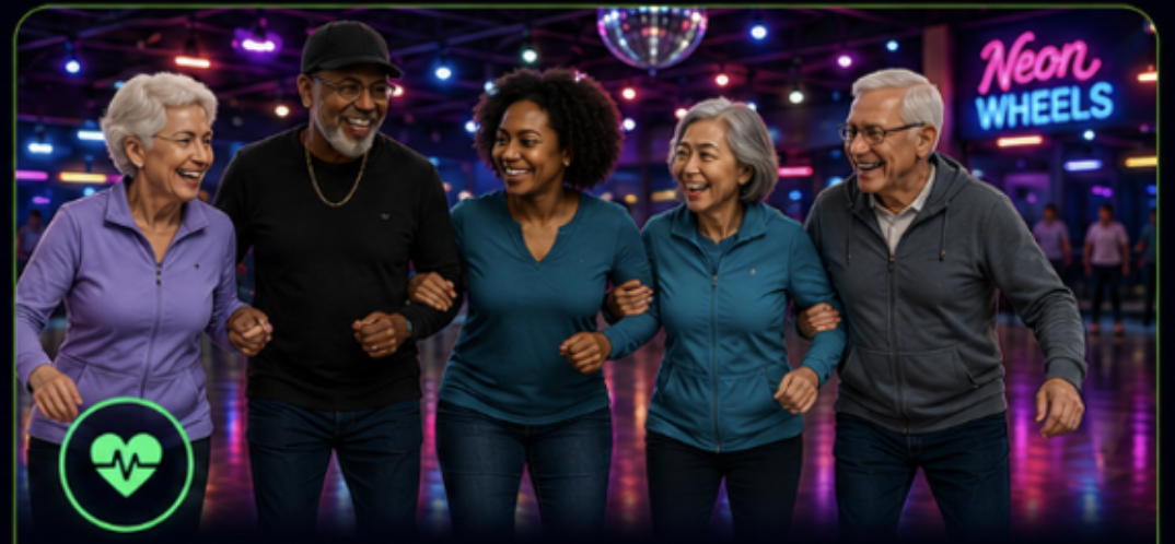 A multi-generation group together at a wellness program